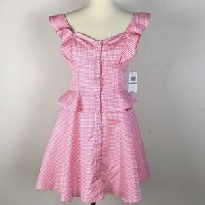 𝅺Gianni Bini Pink Plaid Juniors Dress